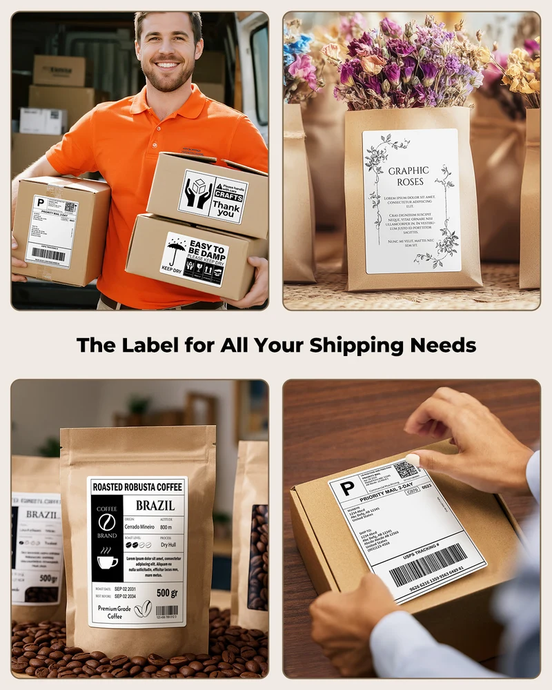 MUNBYN 4x6 Fan-Fold Direct Thermal Shipping Labels for Ecommerce Orders