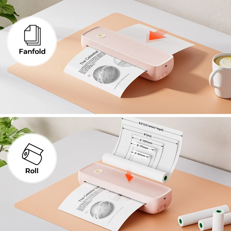MUNBYN ITP04 Inkless Portable A4 Printer for Travel and Documents