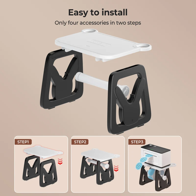 MUNBYN ILH02 3-in-1 Label Holder for Printer and Roll Storage