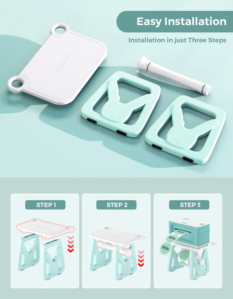 MUNBYN ILH02 3-in-1 Label Holder for Printer and Roll Storage