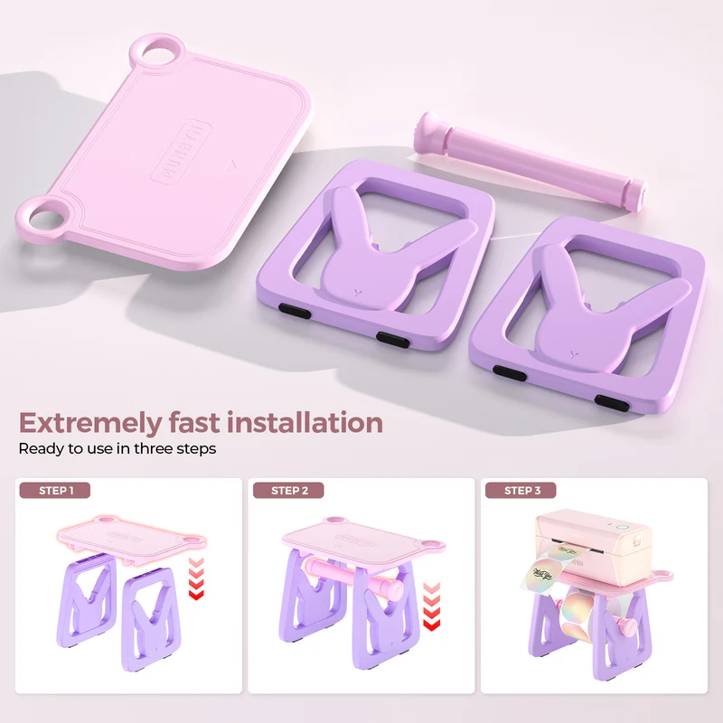 MUNBYN ILH02 3-in-1 Label Holder for Printer and Roll Storage
