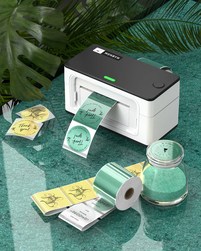 MUNBYN 2" Glitter Thermal Labels for Branding Stickers