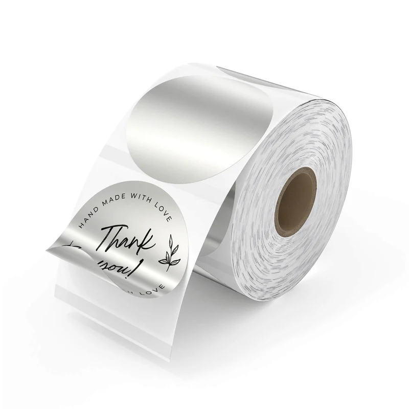 MUNBYN 2" Silver Thermal Labels for Branding and Packaging