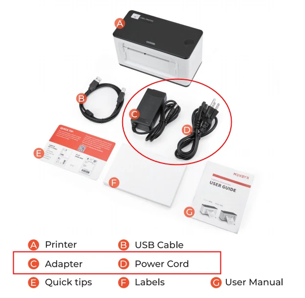 MUNBYN P941 Thermal Printer Accessories