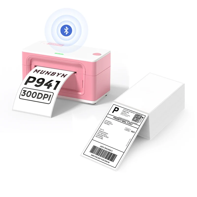MUNBYN RW941BP 300DPI Bluetooth Thermal Label Printer Kit for Product Labels