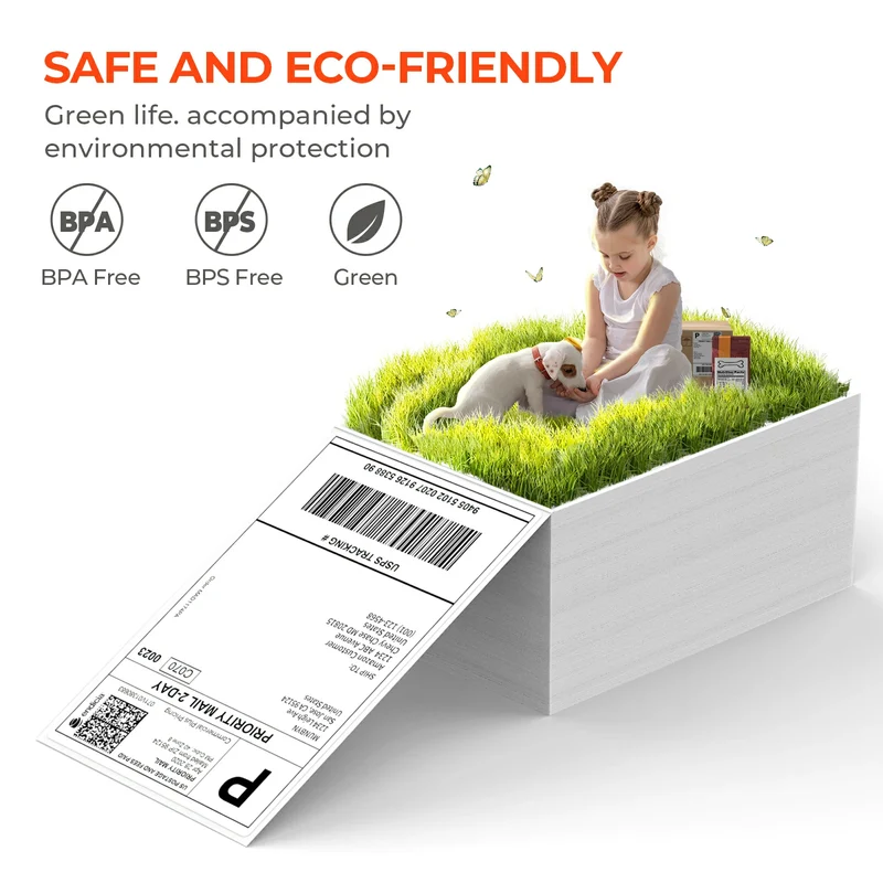MUNBYN 4x6 Fan-Fold Direct Thermal Shipping Labels for Ecommerce Orders