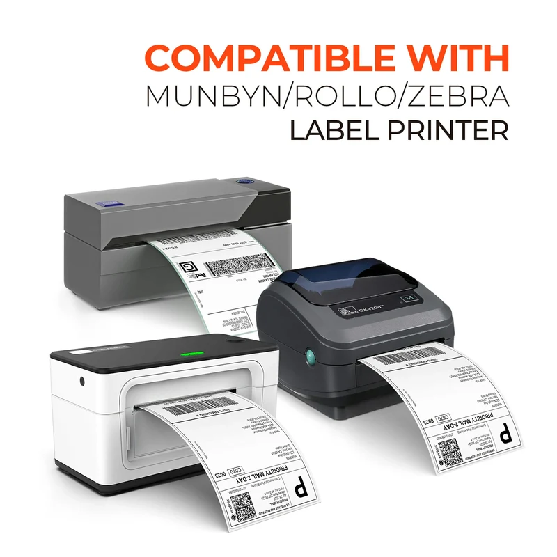 MUNBYN 4x6 Fan-Fold Direct Thermal Shipping Labels for Ecommerce Orders