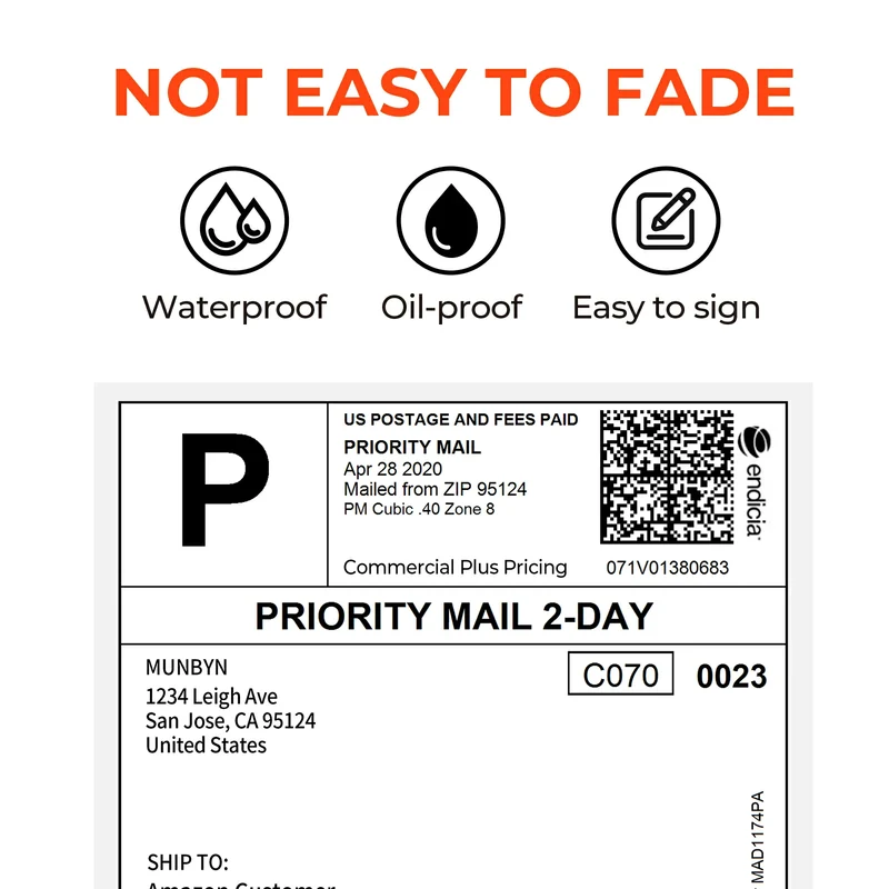 MUNBYN 4x6 Fan-Fold Direct Thermal Shipping Labels for Ecommerce Orders