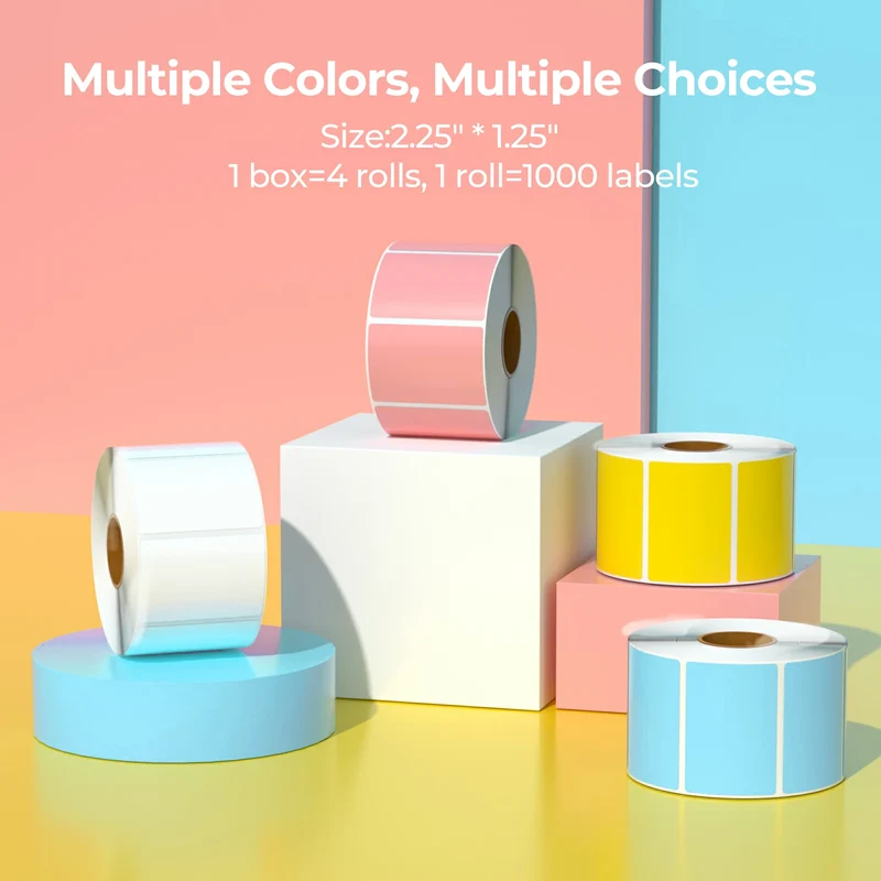 MUNBYN 2.25" x 1.25" Rectangle Thermal Labels for Barcode and Address Labels