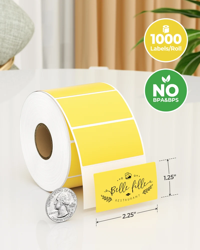 MUNBYN 2.25" x 1.25" Rectangle Thermal Labels for Barcode and Address Labels