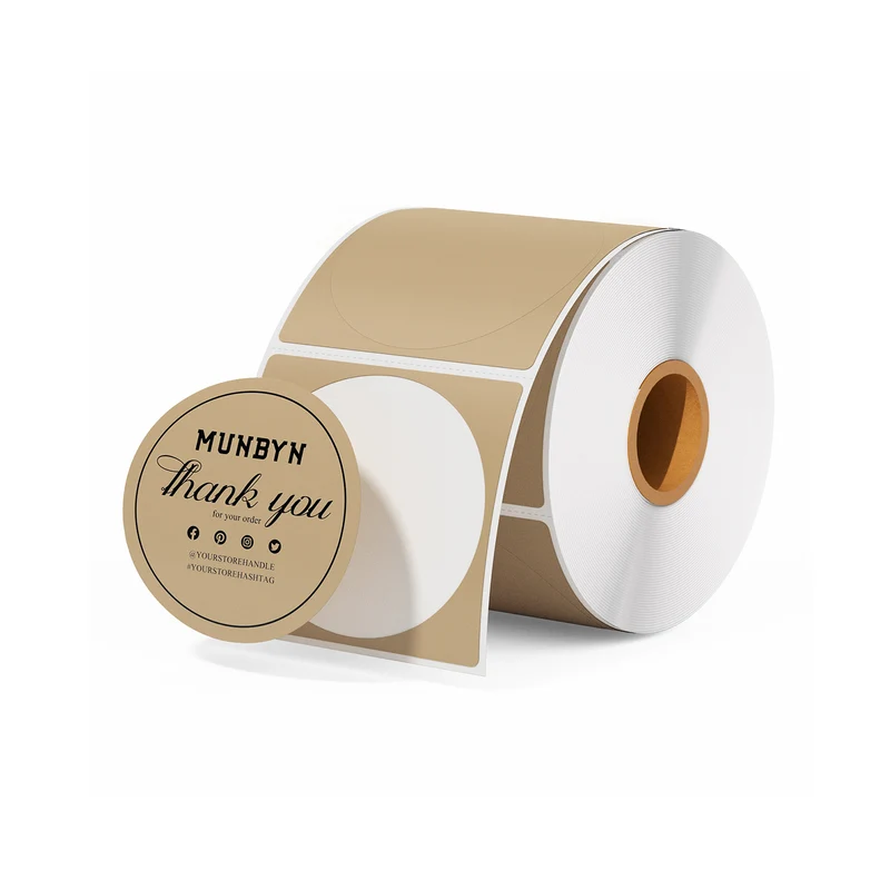 MUNBYN 2" Circle Direct Thermal Labels for Product, Logo and Multi-Purpose Stickers