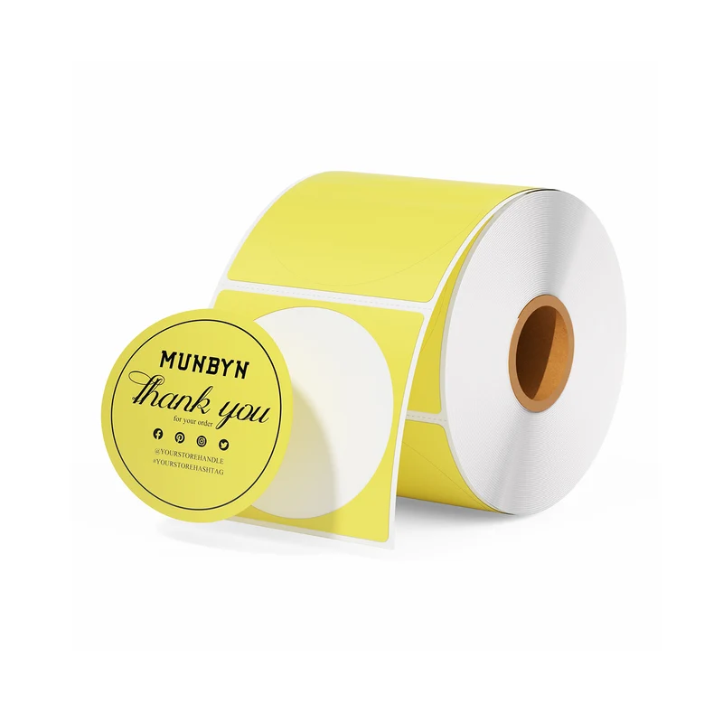 MUNBYN 2" Circle Direct Thermal Labels for Product, Logo and Multi-Purpose Stickers