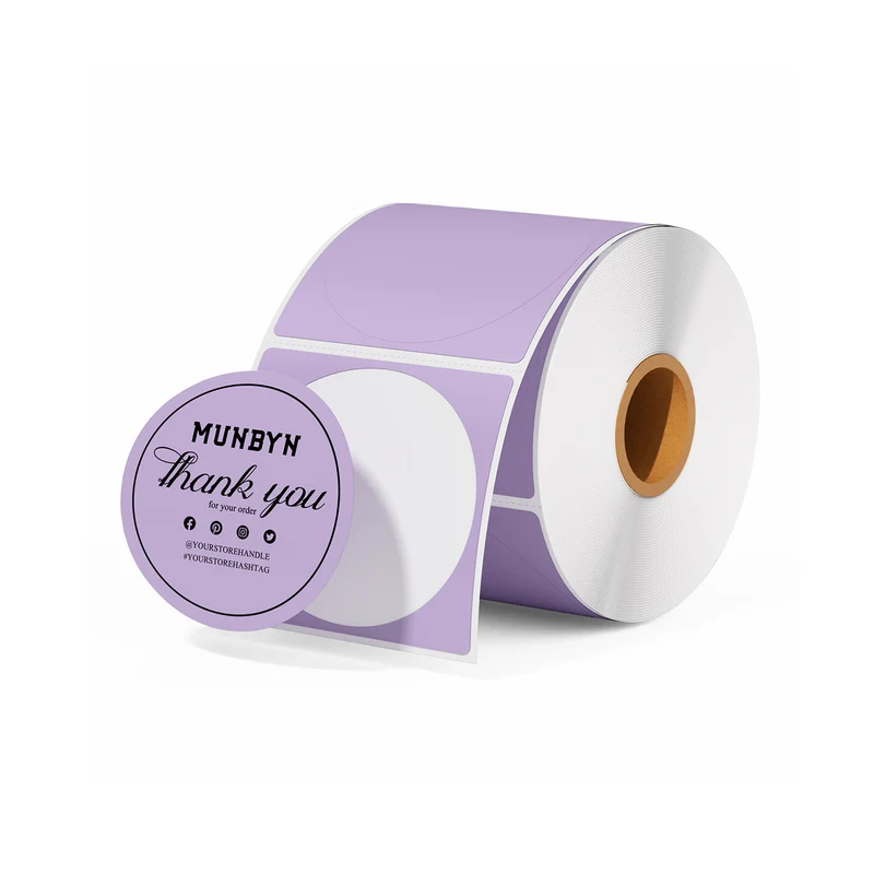 MUNBYN 2" Circle Direct Thermal Labels for Product, Logo and Multi-Purpose Stickers