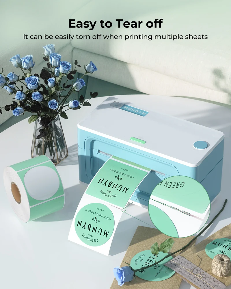 MUNBYN 2" Circle Direct Thermal Labels for Product, Logo and Multi-Purpose Stickers