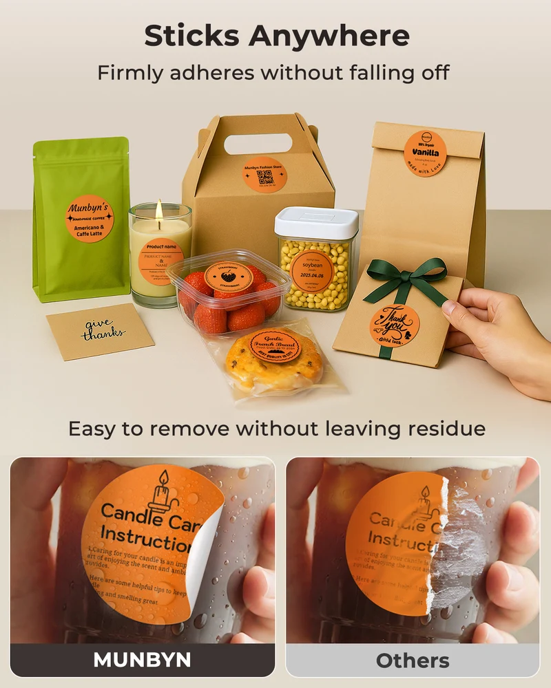 MUNBYN 2" Circle Direct Thermal Labels for Product, Logo and Multi-Purpose Stickers