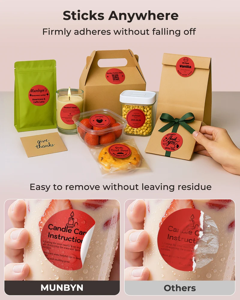 MUNBYN 2" Circle Direct Thermal Labels for Product, Logo and Multi-Purpose Stickers