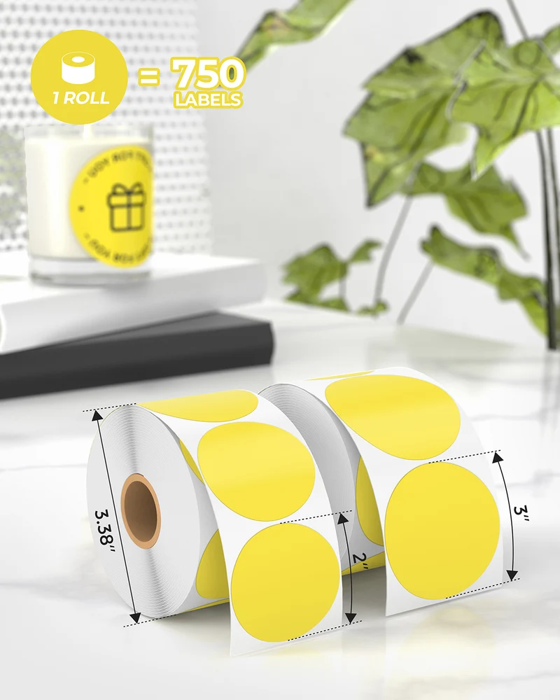 MUNBYN 2" Circle Direct Thermal Labels for Product, Logo and Multi-Purpose Stickers