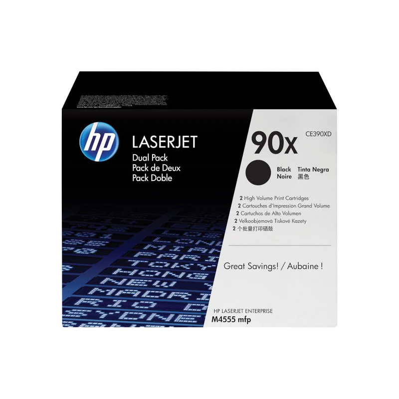 Pack de cartouches de toner d'origine HP 90X Noir - CE390XD