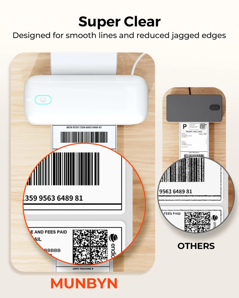 MUNBYN RealWriter 402B Bluetooth Drucker & 4x6 Etiketten Shopify Versand Effizienz Set