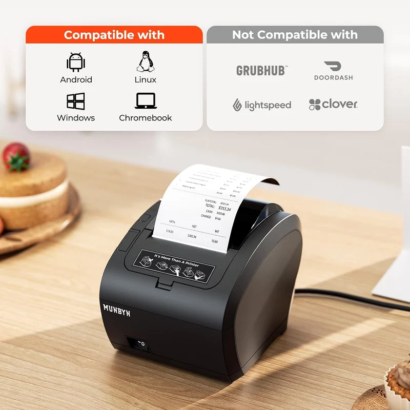 MUNBYN P047 80mm WiFi USB Bondrucker für POS-Kassen