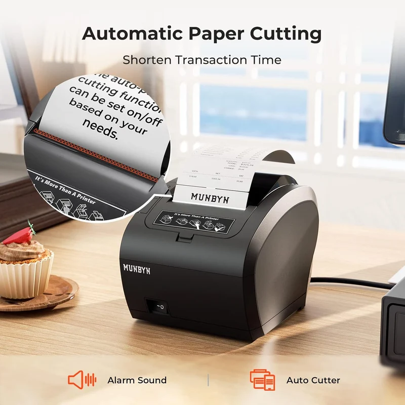 MUNBYN P047 80mm WiFi USB Bondrucker für POS-Kassen