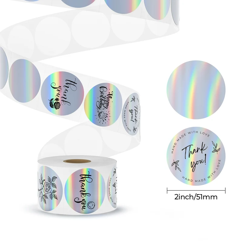 MUNBYN 2" holografische Thermoetiketten für Produktverpackung