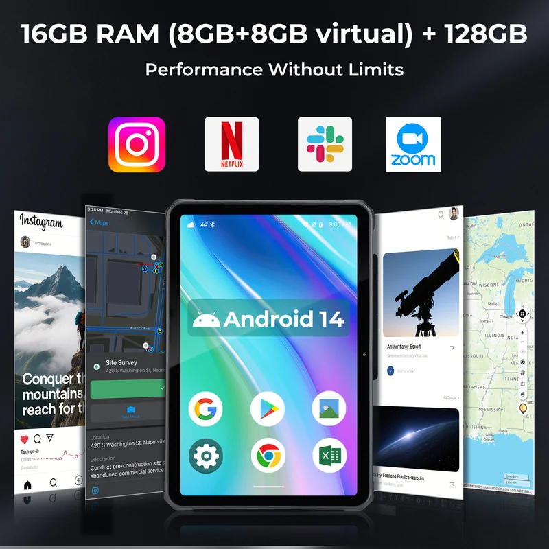 MUNBYN ILT02 robustes Android Tablet für Feld- und Lagerarbeit