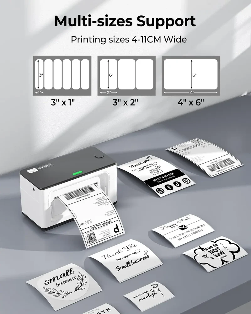 MUNBYN RW941AP AirPrint Thermodrucker für vielseitige Etiketten