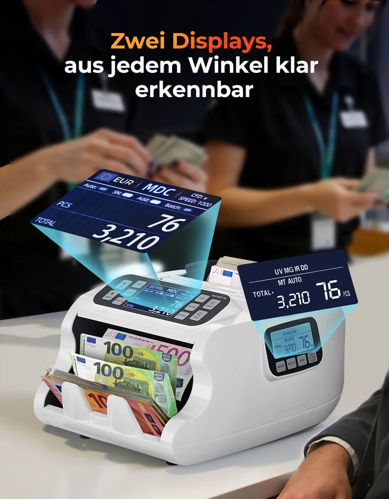 MUNBYN IMC22 Geldzählmaschine für gemischte Stückelungen