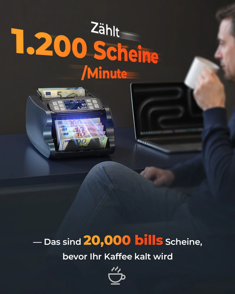 MUNBYN IMC22 Geldzählmaschine für gemischte Stückelungen