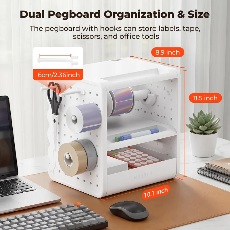 MUNBYN ILH03 5-in-1 Etikettenhalter und Schreibtisch-Organizer