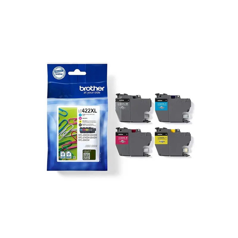 Pack encres Brother LC422XLVAL cartouches d'origine - Noir & Couleurs - LC422XLVAL