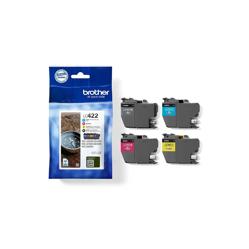 Pack encres Brother LC422VAL cartouches d'origine - Noir & Couleurs - LC422VAL