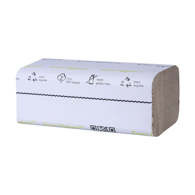 Falthandtücher, V-falz, 1-lagig, 25,0 x 23,0 cm, 5000 Blatt, Recycling