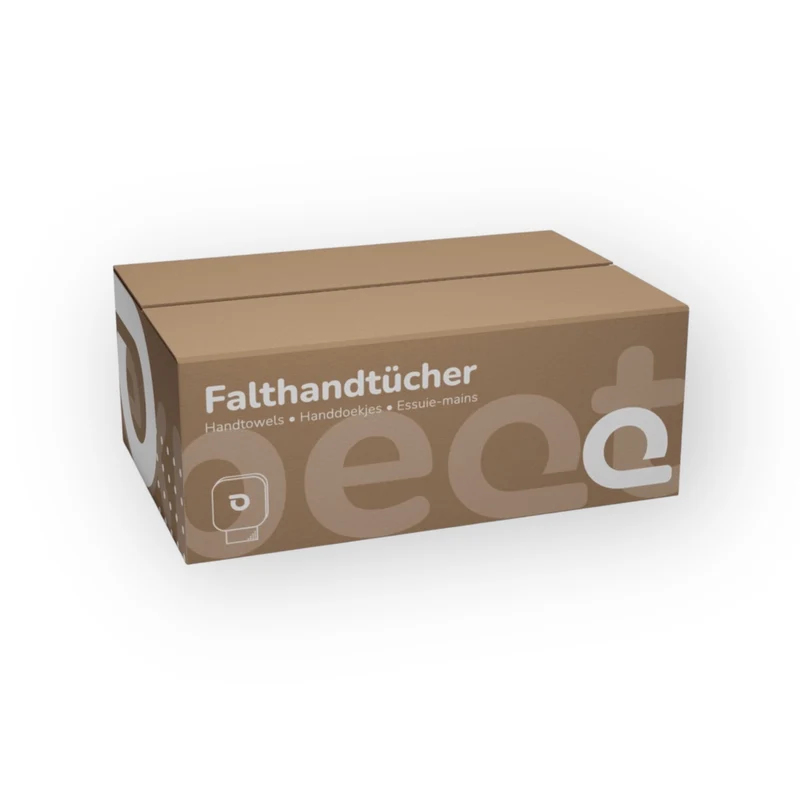 Falthandtücher, V-Falz, 2-lagig, 23,00 x 21,00 cm, 3200 Blatt. Recycling