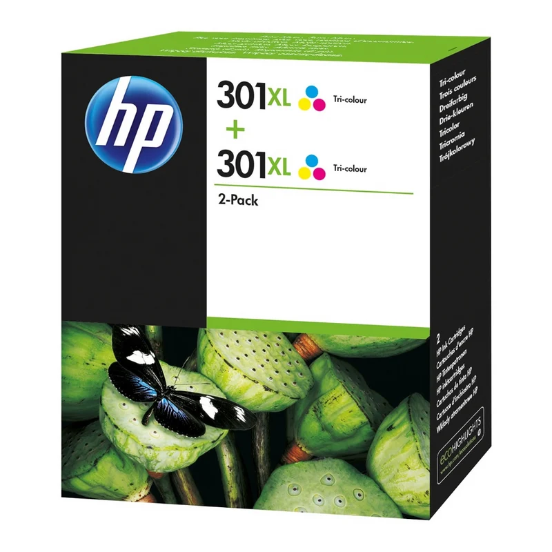 Pack de 2 cartouches d'encre - 2 couleurs d'origine HP 301XL - D8J46AE