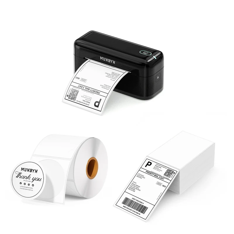 MUNBYN RW402B Bluetooth Thermodrucker Kit für tägliche Versandetiketten