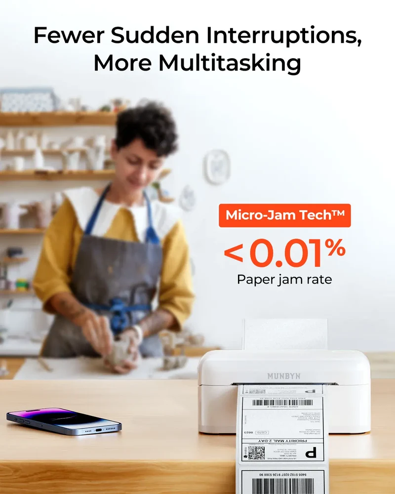 MUNBYN RW402B Bluetooth Thermodrucker Kit für tägliche Versandetiketten