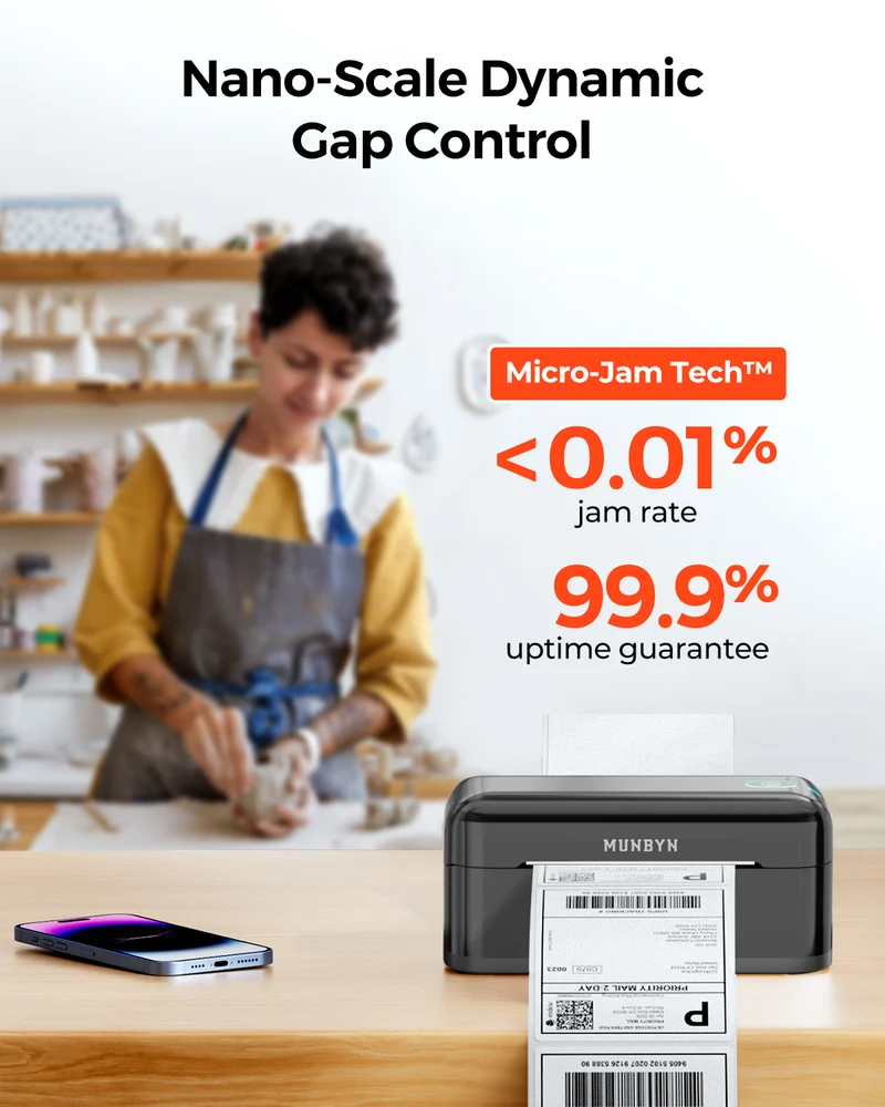 MUNBYN RW402B Bluetooth Thermodrucker Kit für tägliche Versandetiketten