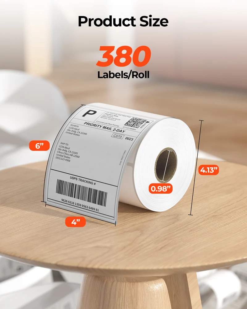 MUNBYN 4" x 6" Versandetiketten auf Rolle für Paketversand