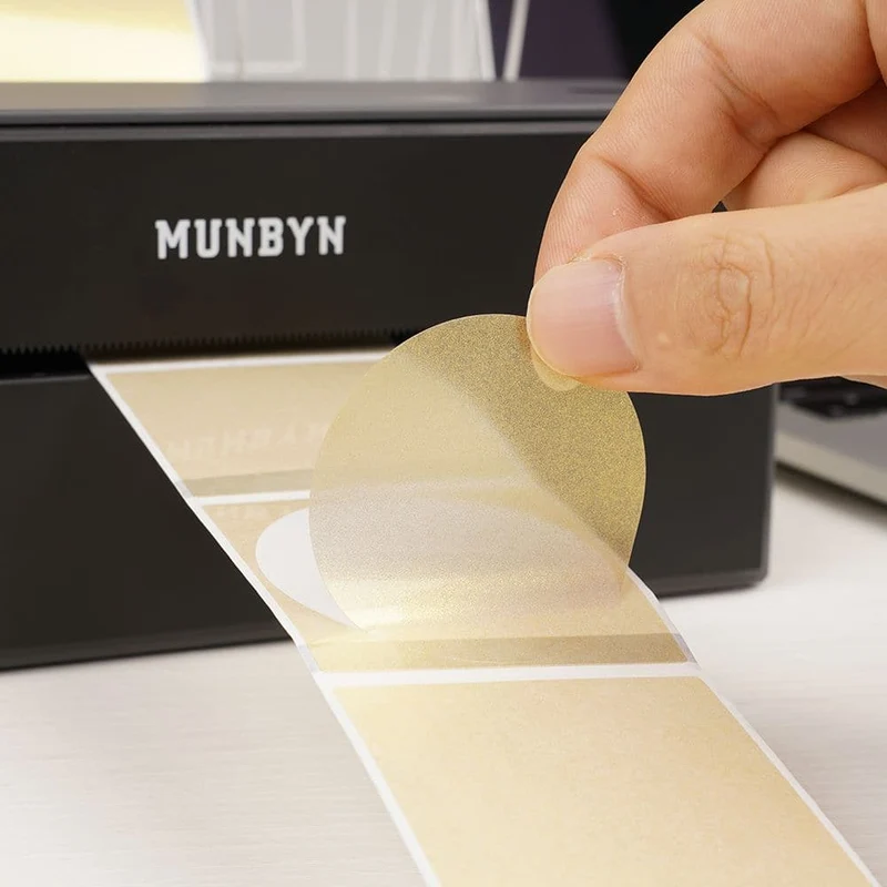 MUNBYN 2" Glitter Thermal Labels for Logo and Packaging Stickers