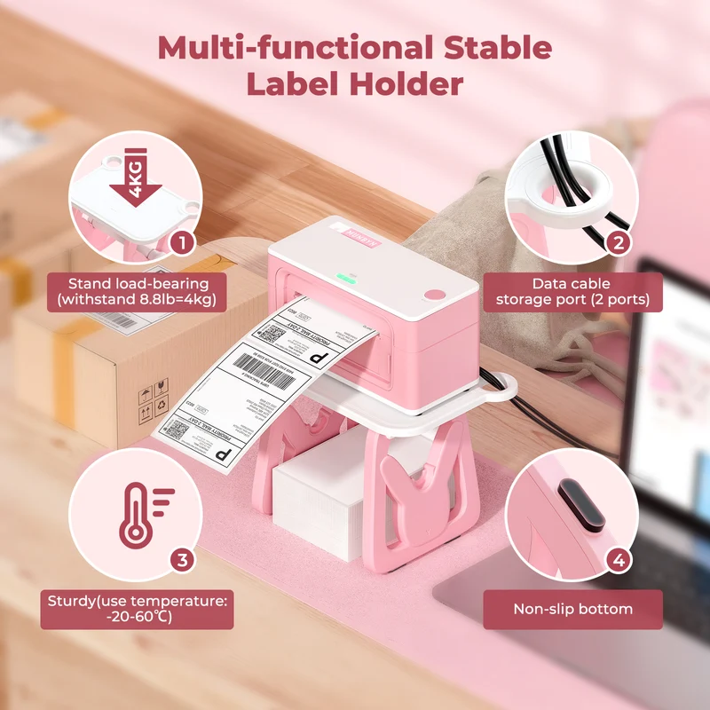 MUNBYN ILH02 3-in-1 Label Holder for Printer and Roll Storage