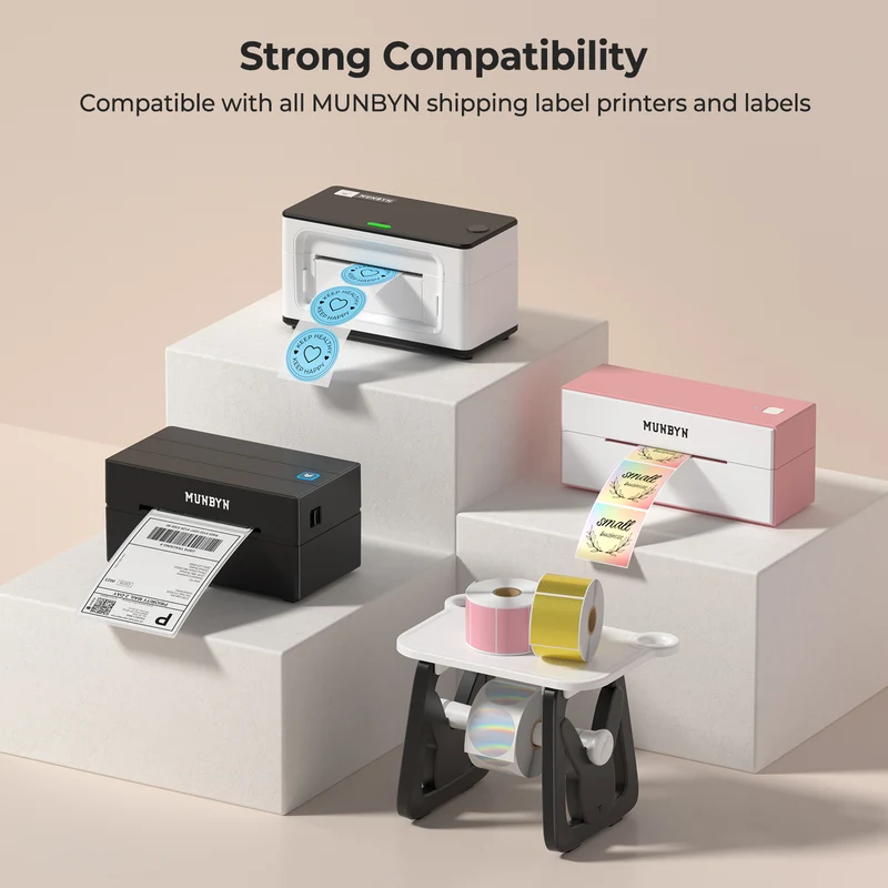 MUNBYN ILH02 3-in-1 Label Holder for Printer and Roll Storage