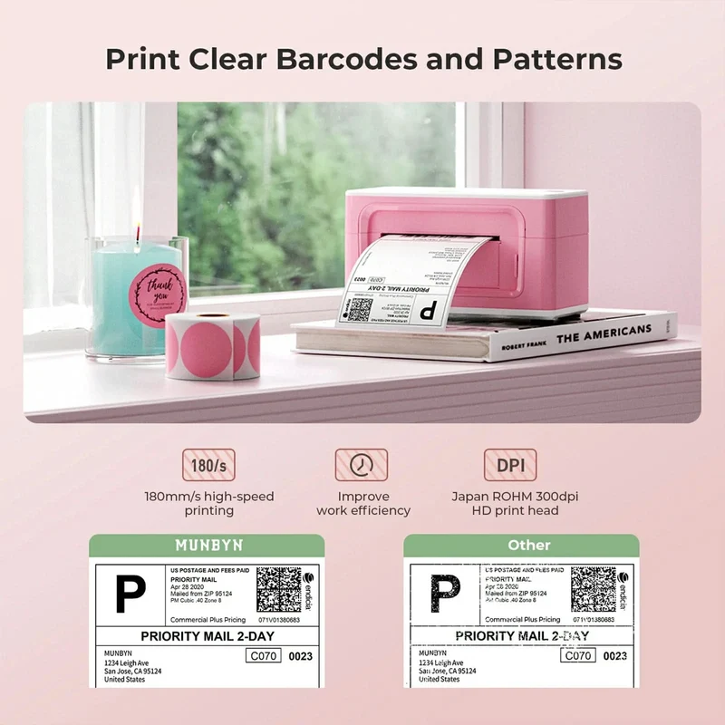 MUNBYN RW941BP 300 DPI Bluetooth Thermal Label Printer