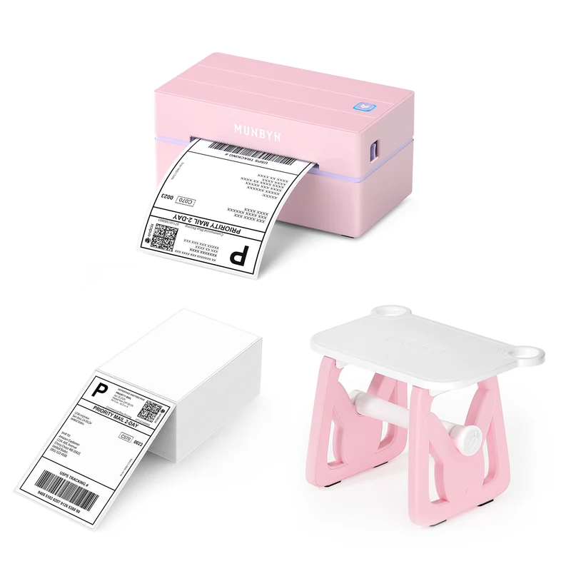 MUNBYN RW130B Bluetooth Thermal Label Printer Kit for Starter Shipping and Basic Labels