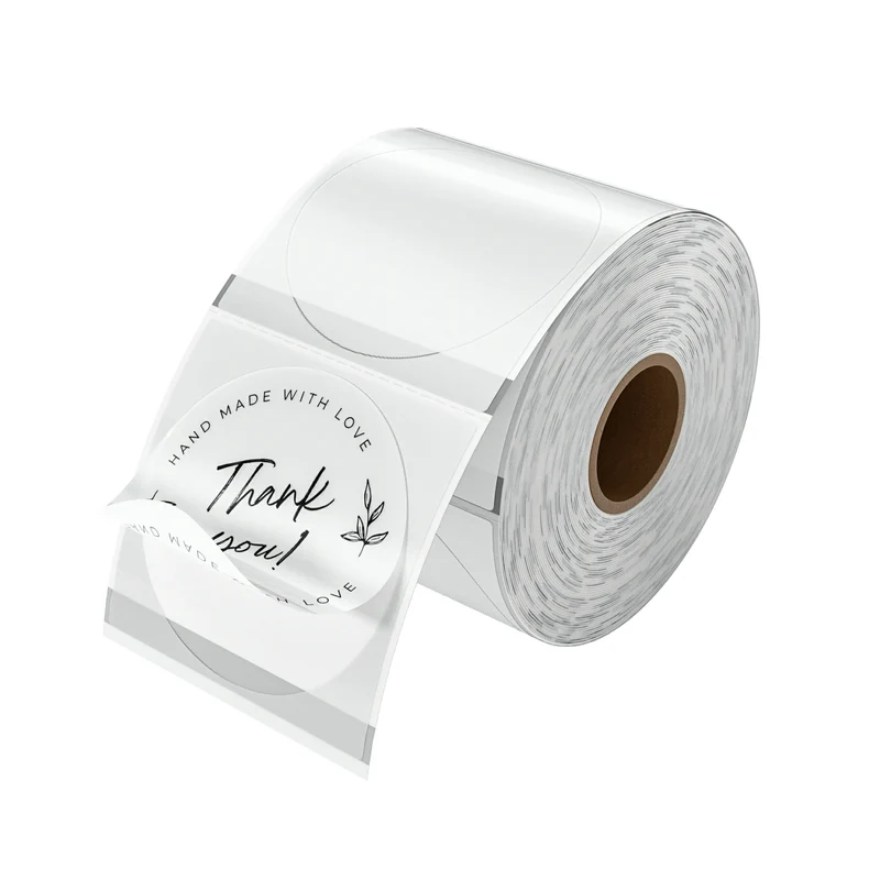 MUNBYN 2" Clear Direct Thermal Labels for Logos and Packaging
