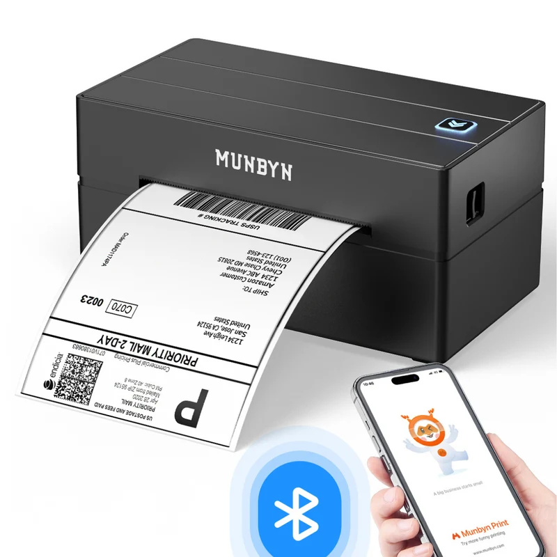 MUNBYN RW130B Bluetooth Thermal Label Printer