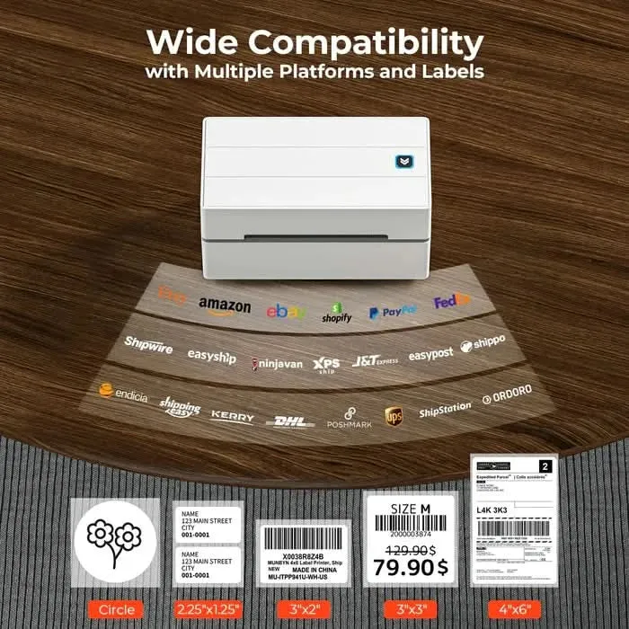 MUNBYN RW130B Bluetooth Thermal Label Printer