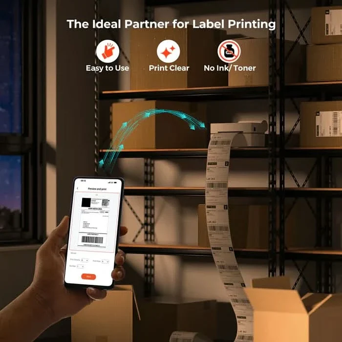 MUNBYN RW130B Bluetooth Thermal Label Printer