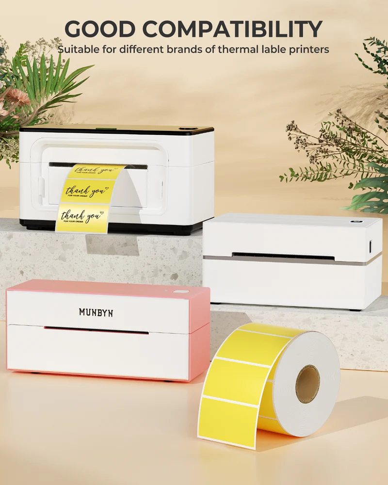 MUNBYN 2.25" x 1.25" Rectangle Thermal Labels for Barcode and Address Labels